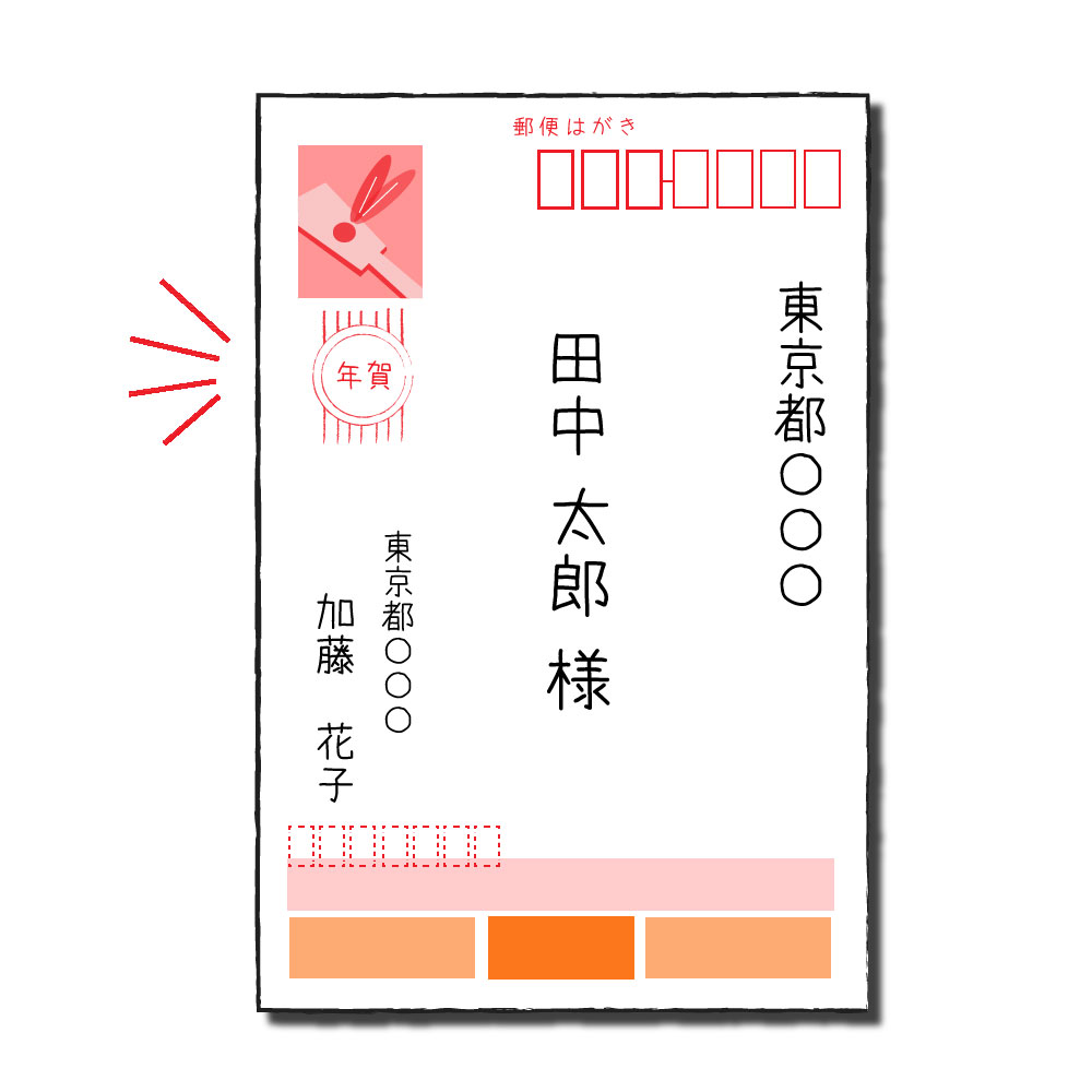 オモテ面のポイントは「朱書き」